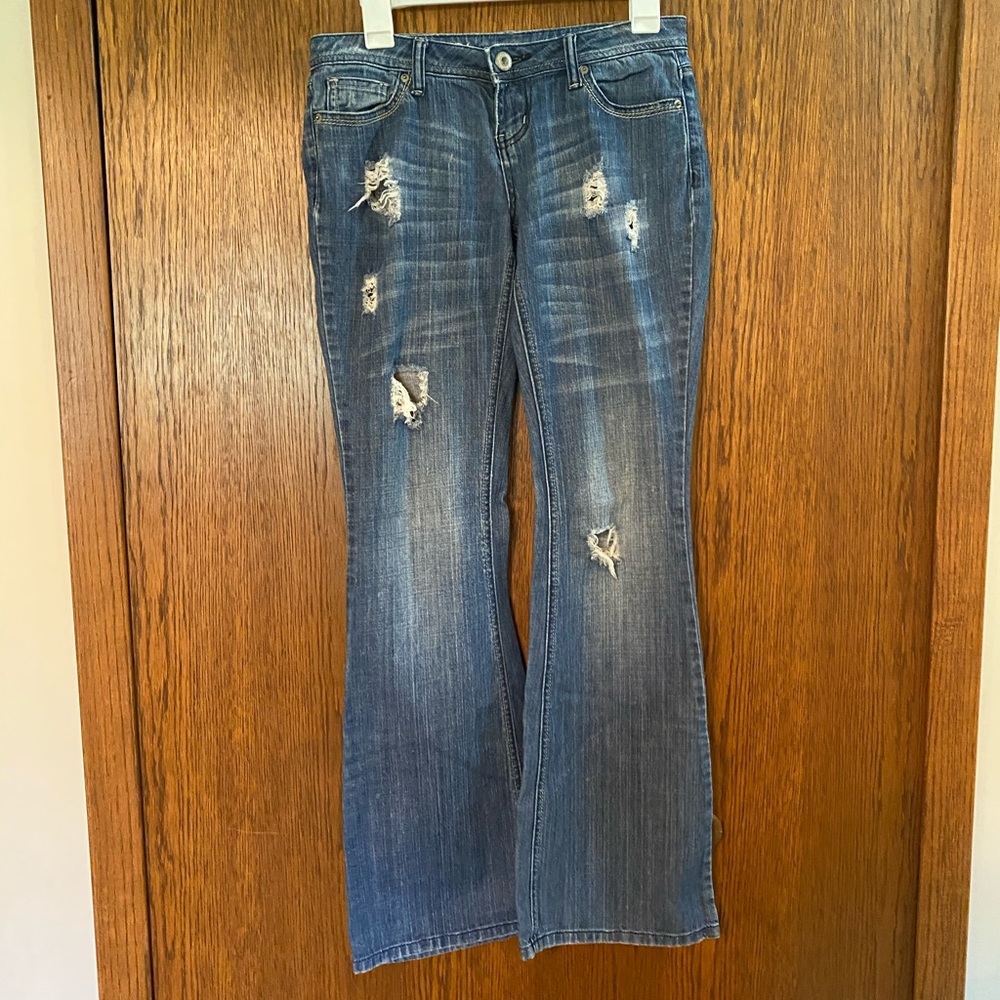 Blue asphalt flare jeans